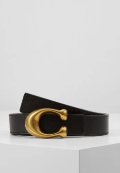 Coach Sculpted Reversible Belt - Riem - Black/Saddle