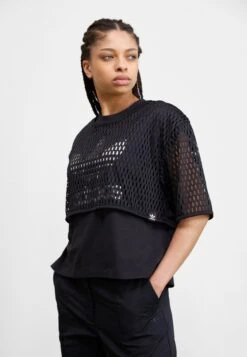 Adidas Originals Big Logo Tee 2 In 1 - T-Shirt Print - Black